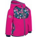 Unuo NEW unuo softshellová bunda s fleecem Květinky fuchsiová NEW softshell jacket printed