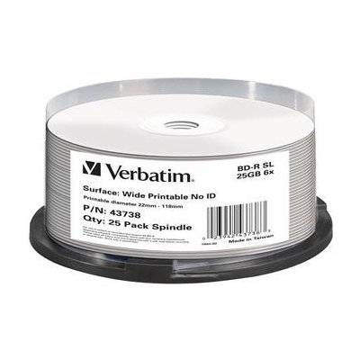 VERBATIM BD-R 25GB 6x, printable, spindle, 25ks (DDB25VEP6EZ3-32) – Hledejceny.cz