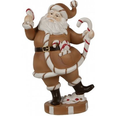 Hnědá vánoční dekorace Santa - 12*9*20 cm - Clayre & Eef – Hledejceny.cz
