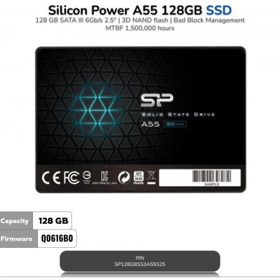 Silicon Power SSD A55 128GB, 2.5'', SATA III, SP128GBSS3A55S25 – Hledejceny.cz