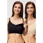Mitex 2pack kojicích podprsenek Mama Bra černobéžová – Zboží Dáma