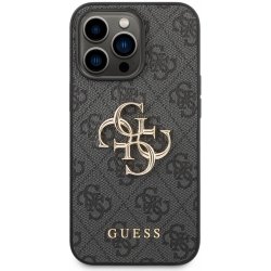 Pouzdro Guess 4G Metal Logo Apple iPhone 14 Pro Max šedé