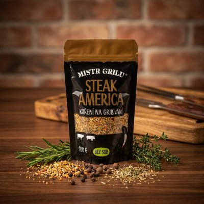 MISTR GRILU Grilovací koření Steak Amerika bez soli 100 g – Zboží Dáma