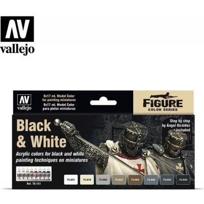 Vallejo Model Color Set 70151 Black and White by Angel Giraldez 8x17 ml – Hledejceny.cz