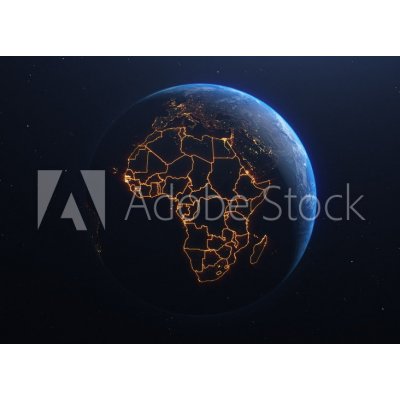 WEBLUX 339366669 Fototapeta vliesová Africa countries outline map from space Země Afriky obrys mapy z vesmíru zeměkoule planeta Země z vesmíru prvky tohoto obrázku s rozměry 200 x 144 cm – Zbozi.Blesk.cz
