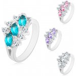 Šperky eshop ocelový prsten s ozdobnými výřezy a zirkonem HH17.14 Aqua modrá – Hledejceny.cz