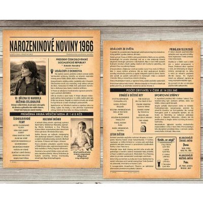Narozeninové noviny 1966 – jednostranné až čtyřstranné – Zboží Mobilmania