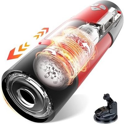 Paloqueth Electric Thrusting & Rotating Masturbator with 7 Modes and Realistic 3D Channel Red – Zboží Mobilmania