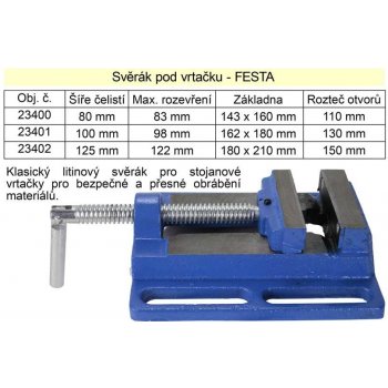 FESTA svěrák strojní pod vrtačku 80 mm rozvor 85 mm