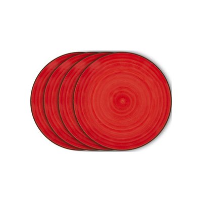 LAMART Set červených dezertních talířů HAPPY 4 ks