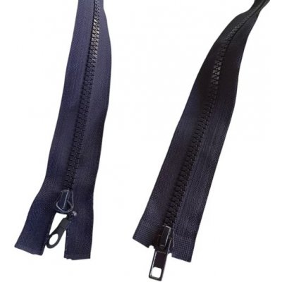 Zip kostěný bundový 5mm dělitelný 2 jezdce délka 80 cm - navy modrá – Zboží Dáma