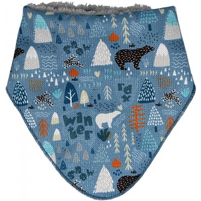 RDX Zimní nákrčník wellsoft na suchý zip Zimní zvířátka modrá – Zboží Dáma