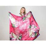 velký saténový šátek s květy 16 pink – Zbozi.Blesk.cz