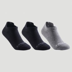 ARTENGO Dětské tenisové nízké ponožky RS160 3 páry šedé, černé