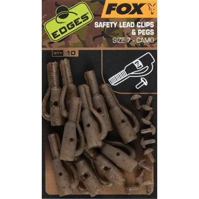 Fox Závěsky Edges Camo Safety Lead Clips & Pegs vel.7 10 ks – Zboží Mobilmania