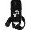 Pouzdro a kryt na mobilní telefon Apple Karl Lagerfeld Ochranný kryt na iPhone 16 - Karl Lagerfeld, Saffiano Crossbody Karl and Choupette Black KLHCP16SCSAKCPMK