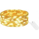 SPRINGOS LED řetěz Nano 1m 10LED 2xAA teplá bílá