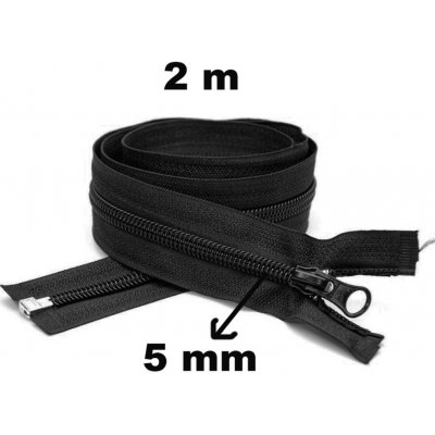 Zip spirálový Dělitelný Černý 5 mm délka 220 cm – Hledejceny.cz