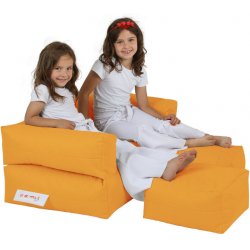 Atelier del Sofa Zahradní sedací vak Kids Double Seat Pouf Oranžová