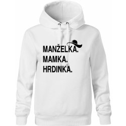 Manželka mamka hrdinka Oversized mikina dámská Moon kratší + širší Bílá