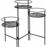 ProGarden STOJAN NA KVĚTINÁČ TRIPLE 49,5x64x20 cm ČERNÁ – Zboží Dáma
