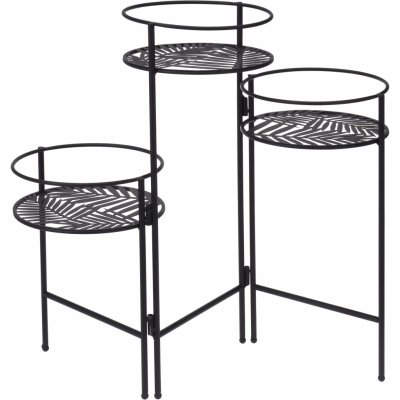 ProGarden STOJAN NA KVĚTINÁČ TRIPLE 49,5x64x20 cm ČERNÁ – Zboží Dáma
