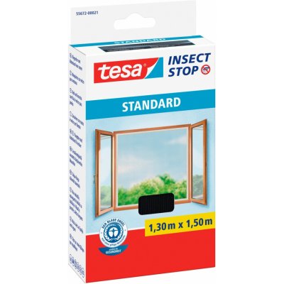 Tesa STANDARD Síť proti hmyzu na suchý zip do oken, antracitová, 130 x 150 cm – Hledejceny.cz