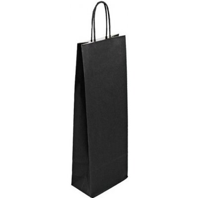 AFIN Dárková papírová taška na víno 14x8x39 cm pro jednu láhev 0,75 l sulfát černá – Hledejceny.cz