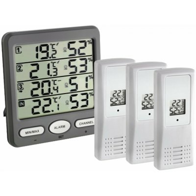 TFA klima-monitor 30.3054.10; 9-ti kanálový teploměr a vlhkoměr s 3 bezdrátovými senzory – HobbyKompas.cz
