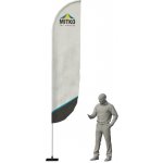 MITKO Reklamní vlajka Rider L (80x350 cm) s hliníkovým stožárem – Kulaté – Hřeb s ocelovým rotátorem ⌀ 20 mm – Hledejceny.cz