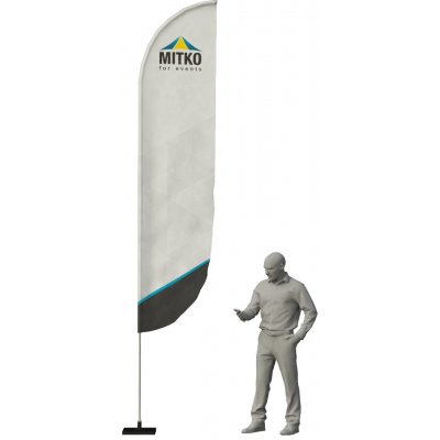 MITKO Reklamní vlajka Rider L (80x350 cm) s hliníkovým stožárem – Kulaté – Hřeb s ocelovým rotátorem ⌀ 20 mm – Hledejceny.cz