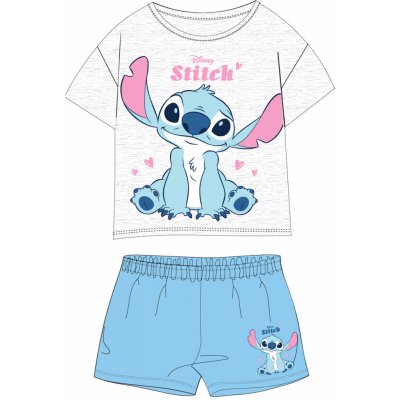 Dívčí pyžamo Lilo & Stitch 5204C385W šedý melír modrá Šedá – Zboží Dáma