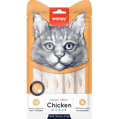 Wanpy Creamy Lickable Treats Chicken & Crab 5 x 14 g – Zbozi.Blesk.cz