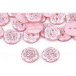 Knoflík květ s glitry světle růžová – Zboží Dáma