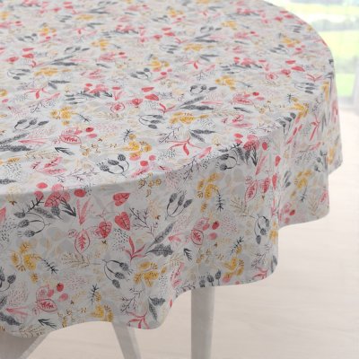 Biante Dekorační kulatý ubrus PML-087 Červeno-oranžové lístky Ø 140cm – Zboží Dáma