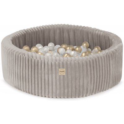 Plush Nest suchý bazén kulatý Puffy Lamell 90 × 30 cm béžový s 200 míčky – Zboží Dáma