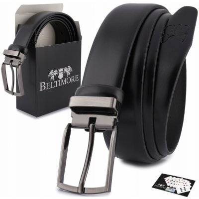 Beltimore pásek pánský kožený premium ležérní černý kůže lico – Hledejceny.cz