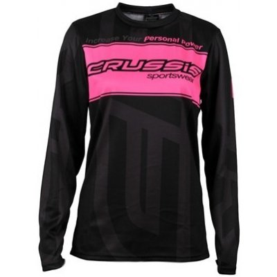 Crussis Unisex dlouhý rukáv černo/růžová fluo – Zbozi.Blesk.cz