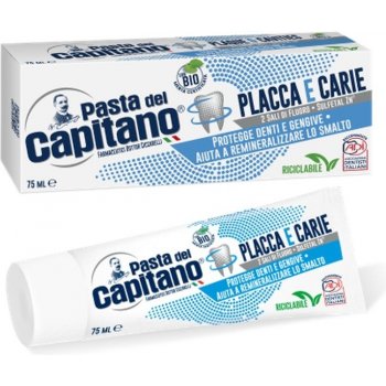 Pasta del Capitano Placca e Carie zubní pasta proti zubnímu plaku a kazu s BIO mátou 75 ml