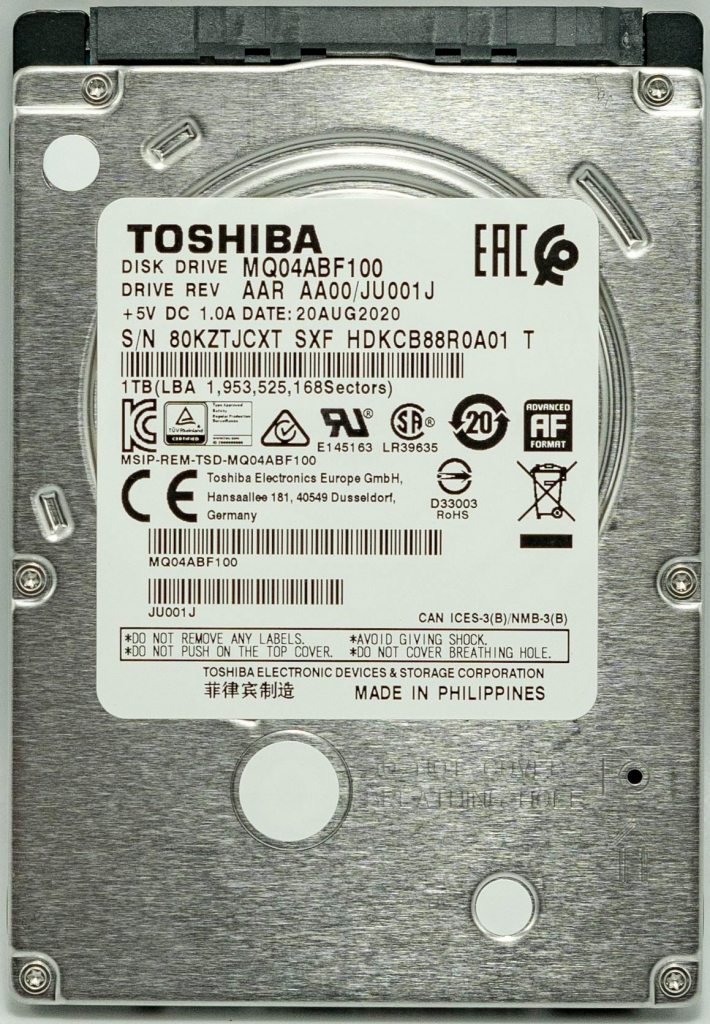 Toshiba 1TB, MQ04ABF100