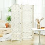 HOMCOM Paraván 4-dílný 180 x 180 cm bílý – Sleviste.cz