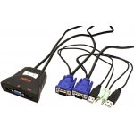 Aten CS-64US DataSwitch elektronický 4:1 (kláv.,VGA,myš,audio) USB – Zboží Živě