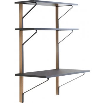 Artek Policový systém Kaari Wall Shelf with Desk, black oak