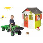 Smoby set domeček Jura Lodge se dvěma dveřmi a traktor na šlapání s nakladačem a přívěsem 310263-28 – Hledejceny.cz