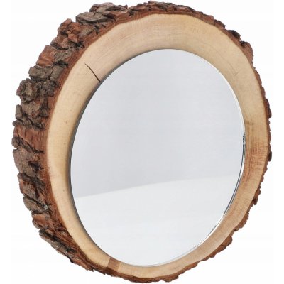 dekorativní zrcadlo puk plátek dřeva – Zboží Mobilmania