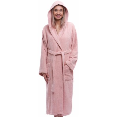 Starorůžový dámský župan froté s kapucí 1ZF3085 růžová – Sleviste.cz