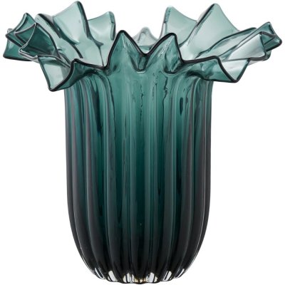 Nordic Living Tmavě zelená skleněná váza Cora 30 cm – Hledejceny.cz