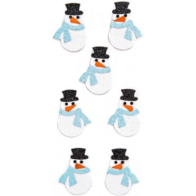 DP Craft Samolepky vánoční 3D glitrové - SNOWMEN, 7 Ks – Zboží Dáma