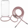 Pouzdro a kryt na mobilní telefon FIXED Pure Neck AntiUV s růžovou šňůrkou na krk Apple iPhone 11 FIXPUN-428-PI