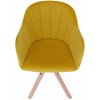 Jídelní židle Kondela Dalio Velvet žlutá / buk